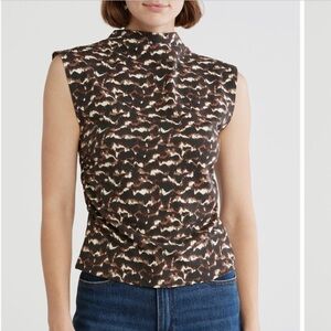 Nordstrom Rack Brown Abstract Patterned Women's Top- M